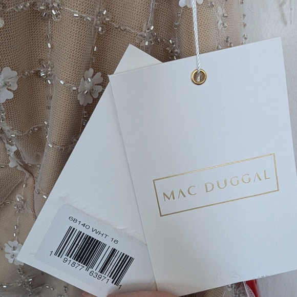 Mac Duggal Feather Trimmed Midi Dress - Picture 7 of 7